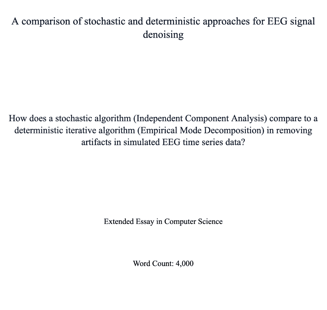 EEG Signal Denoising Study